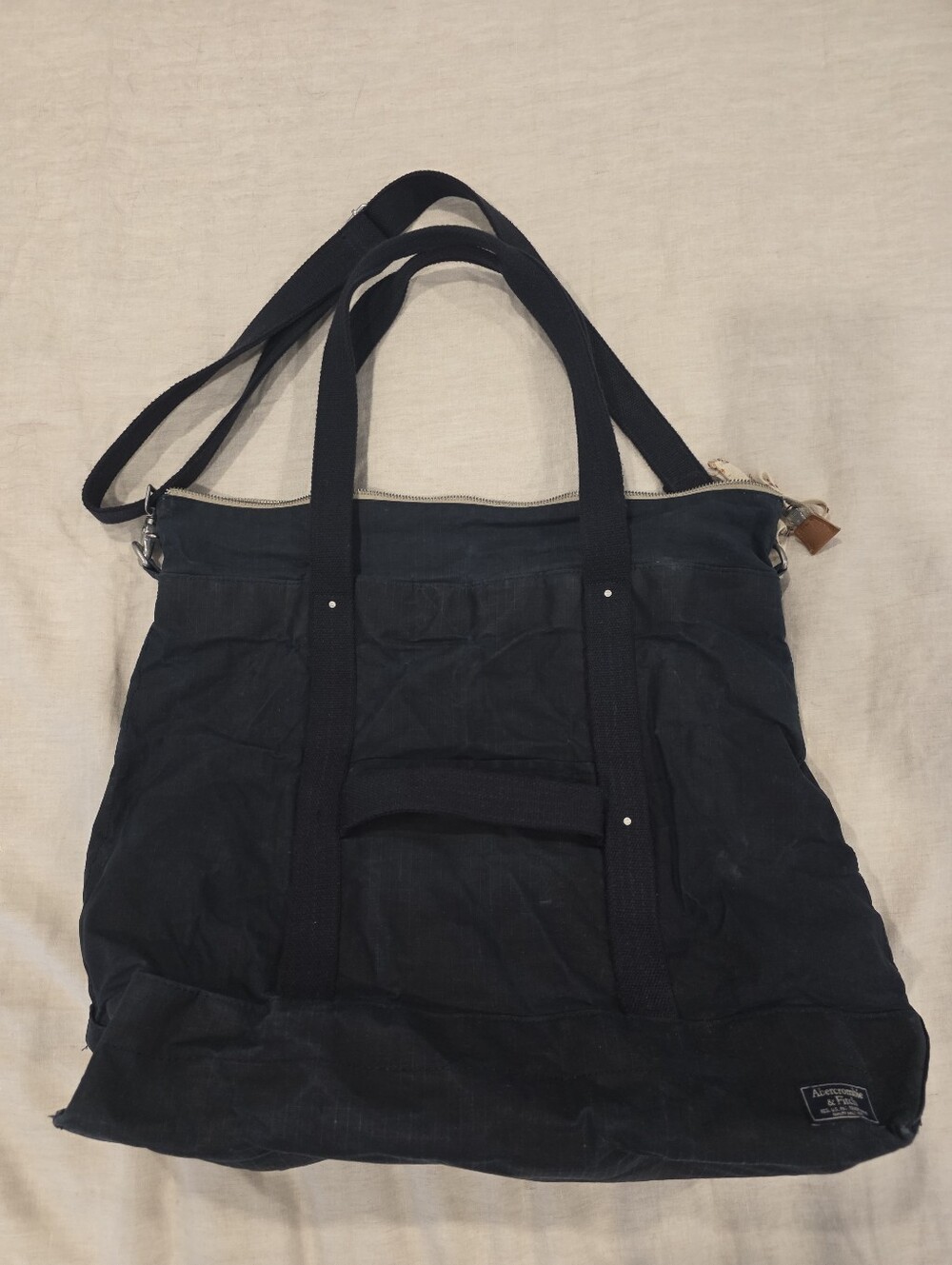 Abercrombie & Fitch Navy Canvas Utility Tote Bag